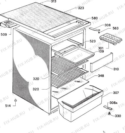 Взрыв-схема холодильника Zanussi Z14G-2 - Схема узла Housing 001